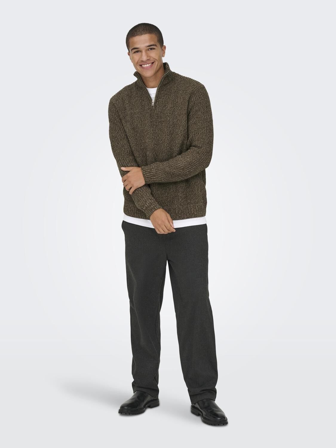 ONSJOIN REG LS HIGH NECK KNIT CAMP