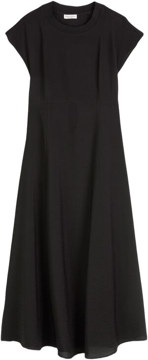 Dress, feminine shape, round neckli