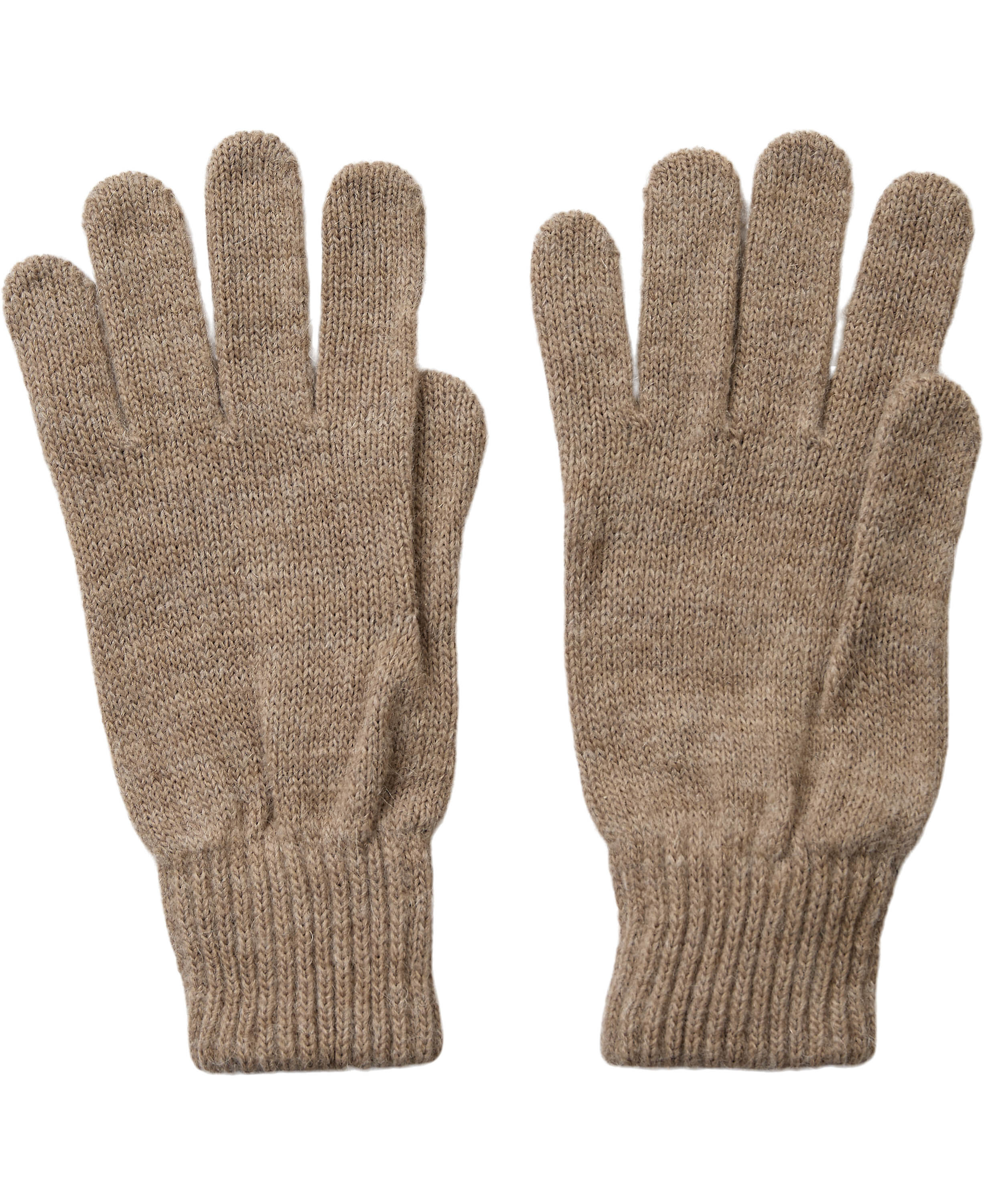 2 Pack Knitted Gloves Beige/Chocolate Brown