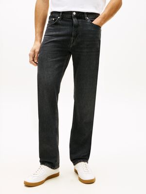 Dover Whiskered Regular Straight Leg Black Jeans