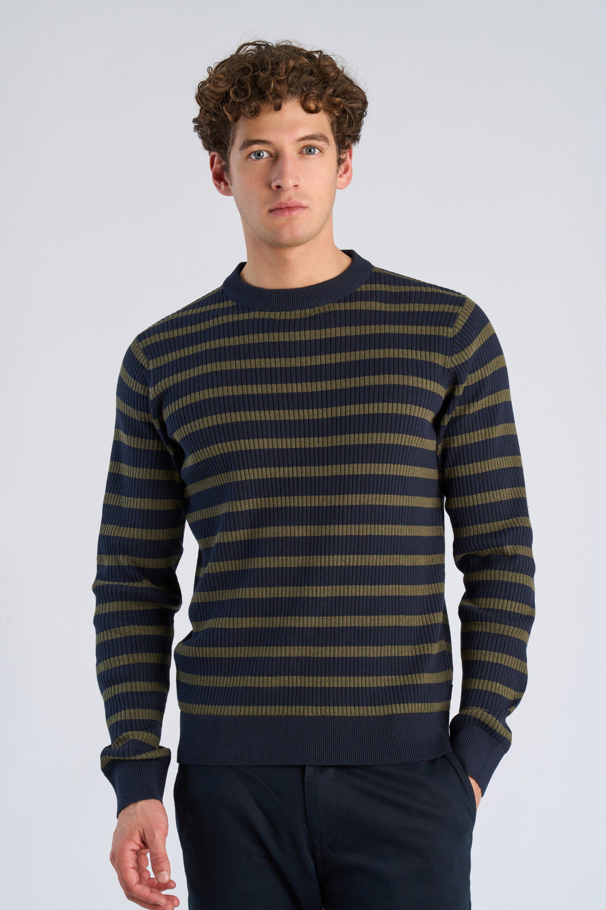 Recycled crew neck knit L/S