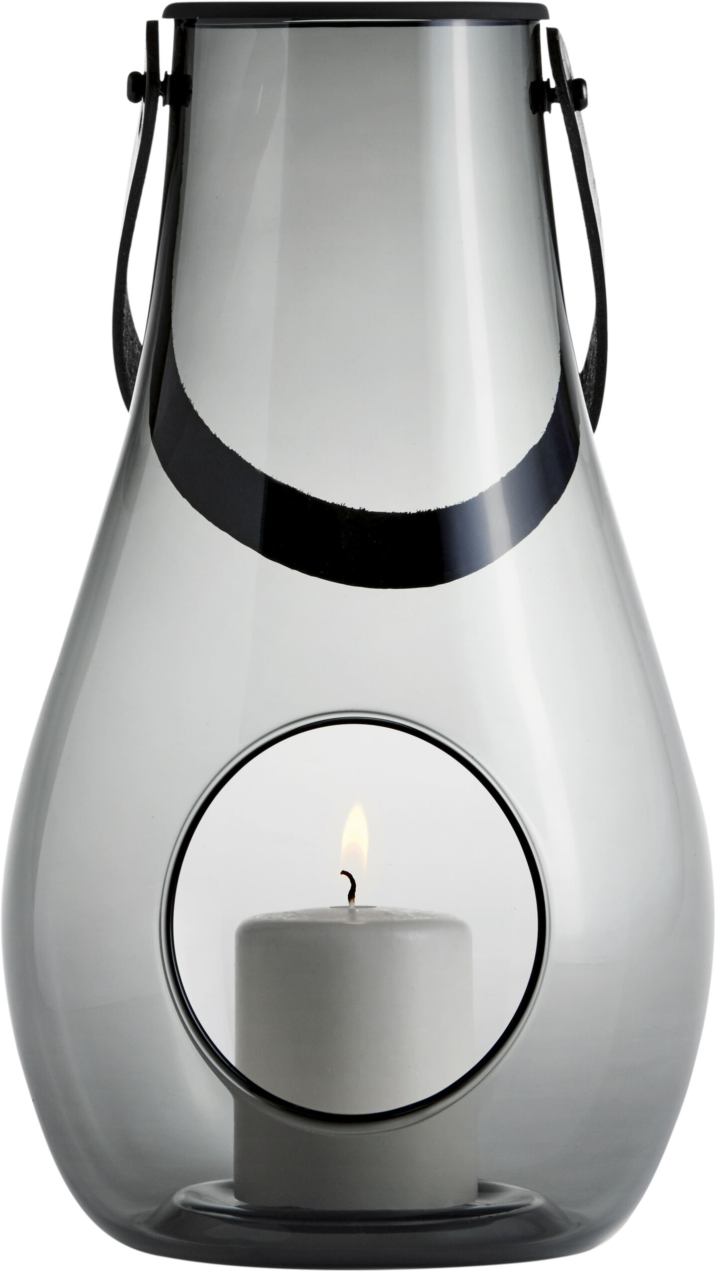 DWL Lanterne, smoke m. sort hank, H 29 cm