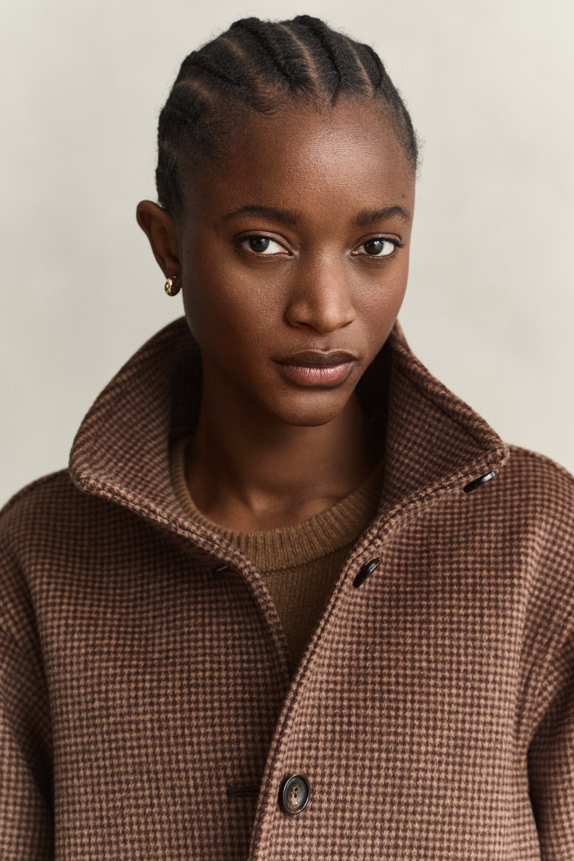CHECKED WOOL BLEND JACKET