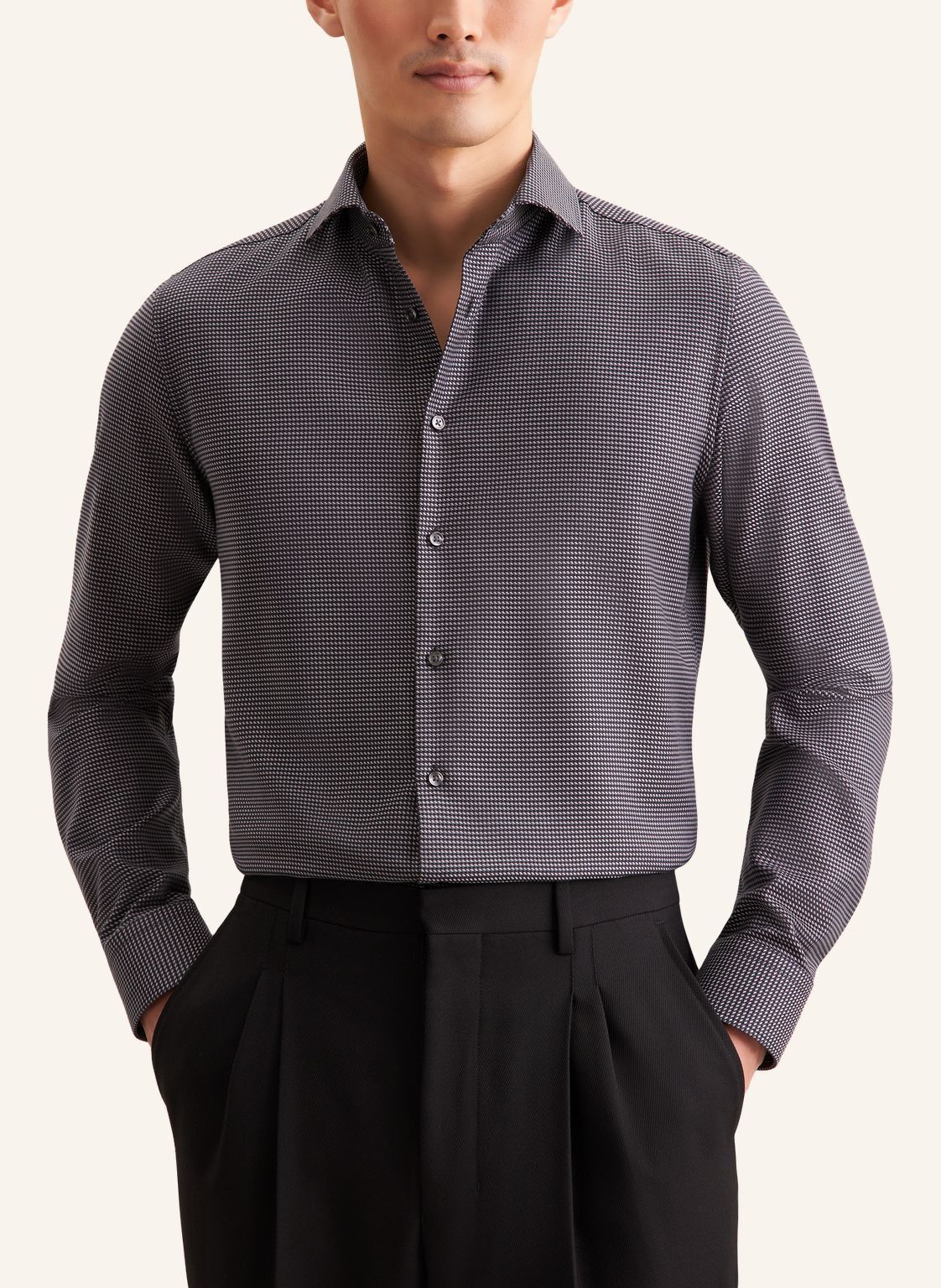 Business shirt Slim 1/1 Kent-Collar Pepita