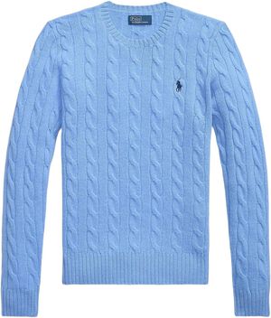 Cable Wool-Cashmere Crewneck Sweater