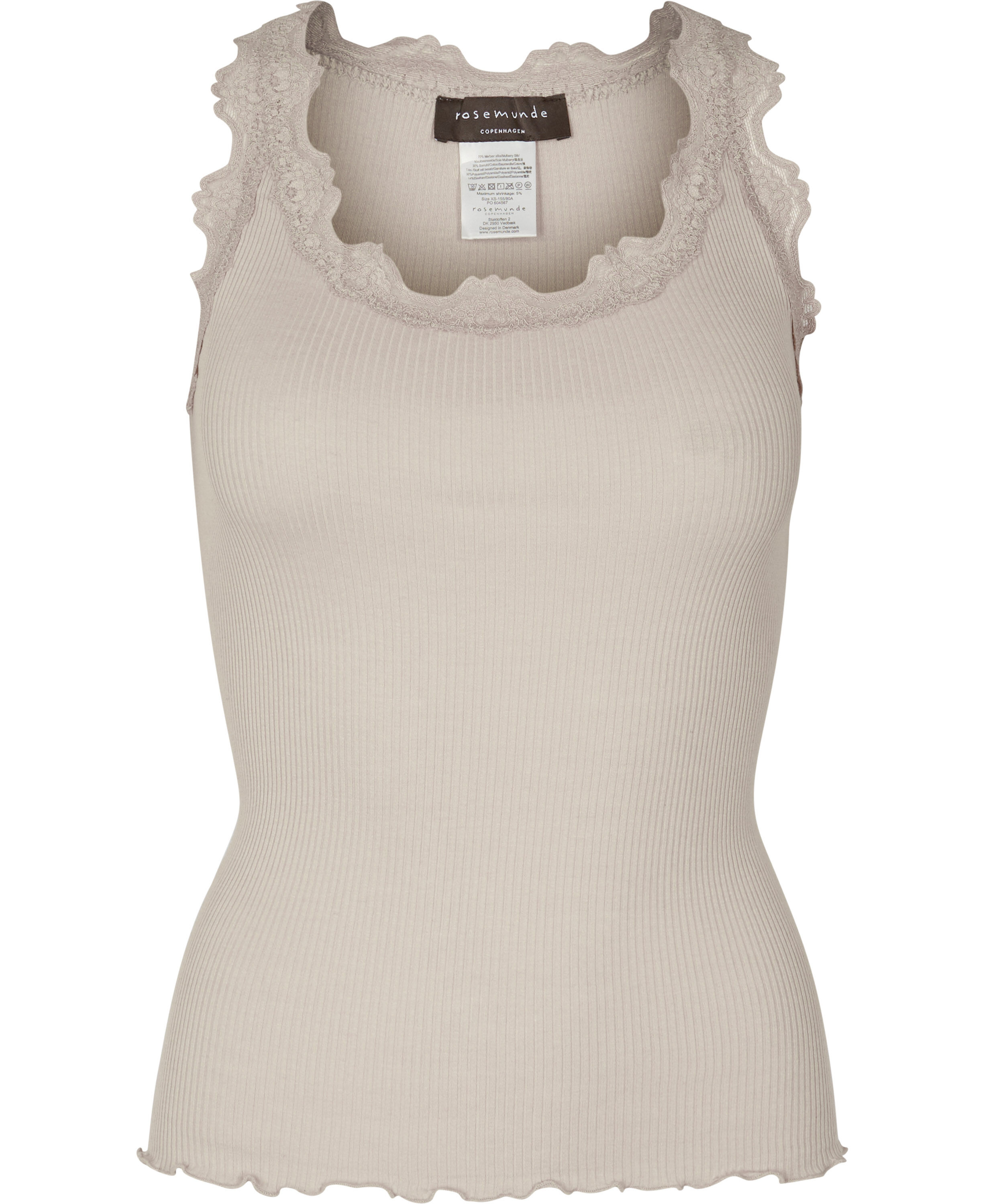 Silk top regular w/vintage lace