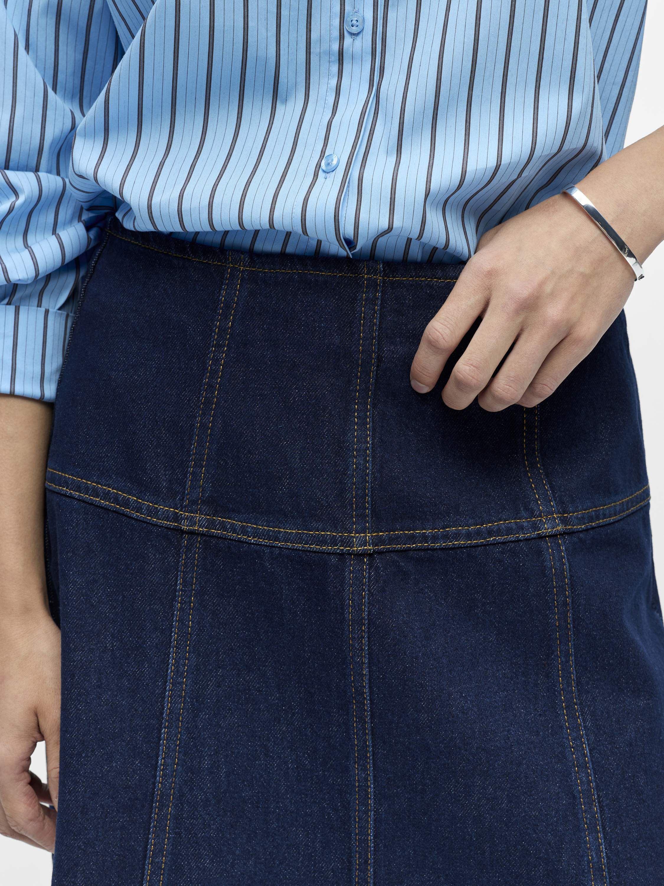 Objrine Mw Midi Denim Skirt E Tne 26