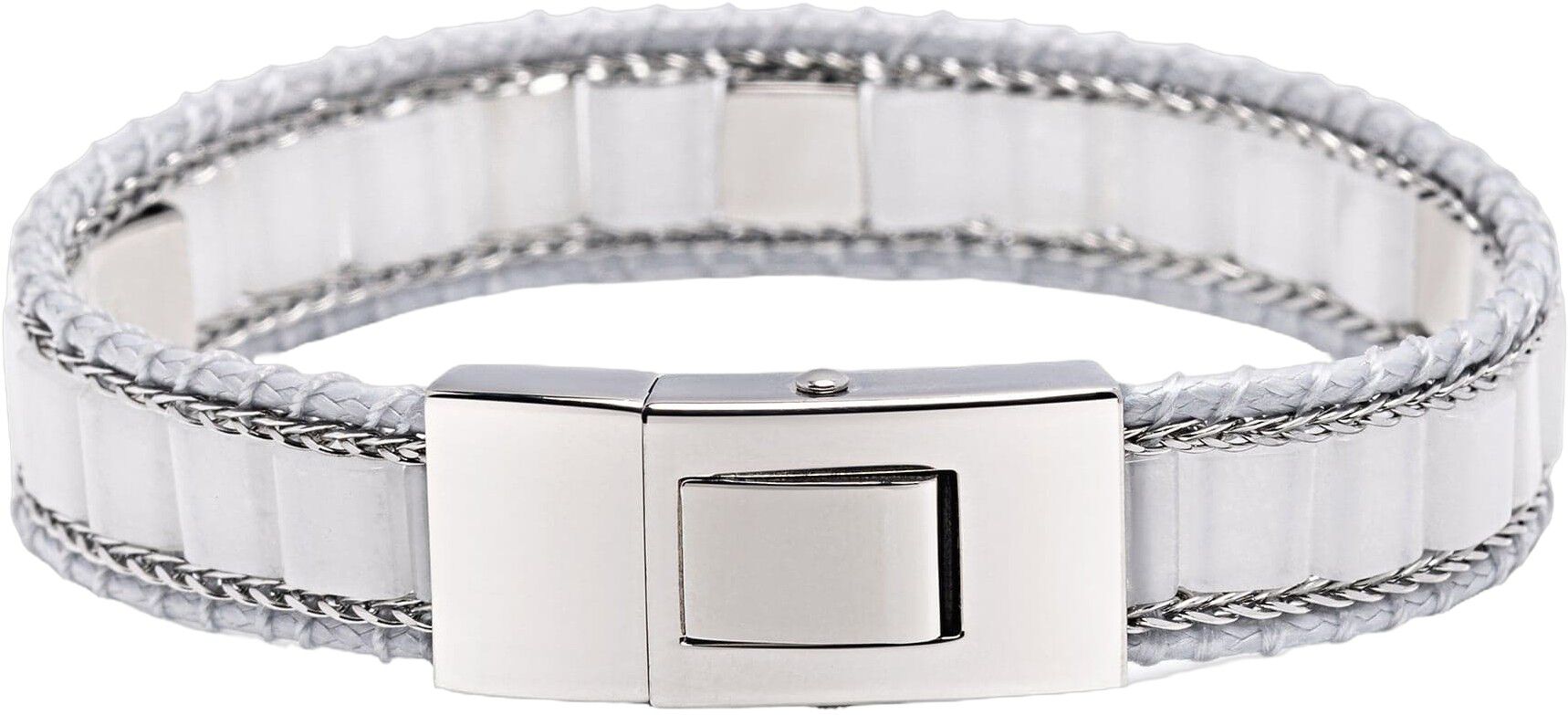 White Jade Stud Bracelet