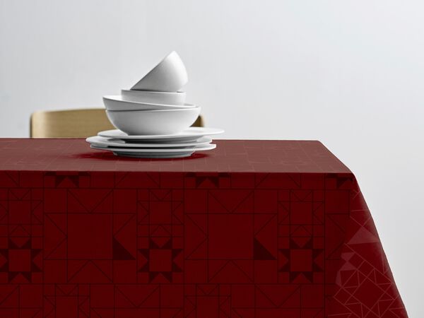 Duk 140x320 Star Damask Red