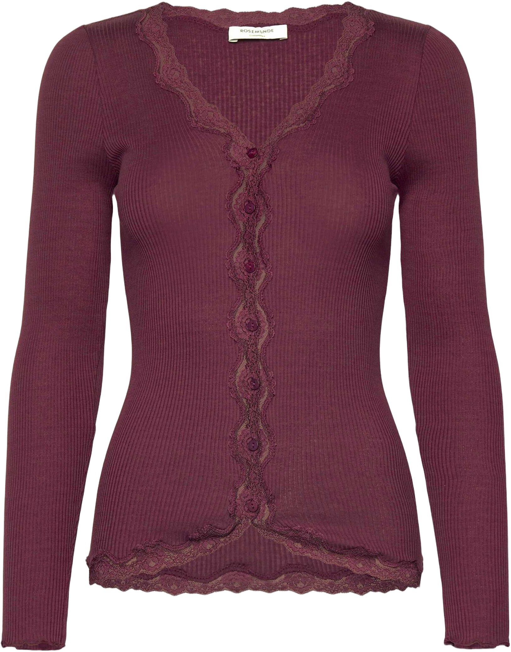 RWBabette Silk LS V-neck Lace Cardigan