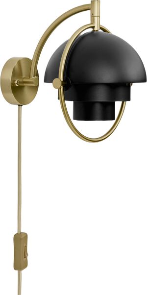 Multi-Lite Wall Lamp, EU (Base: Brass, Shade: Black Semi Matt)