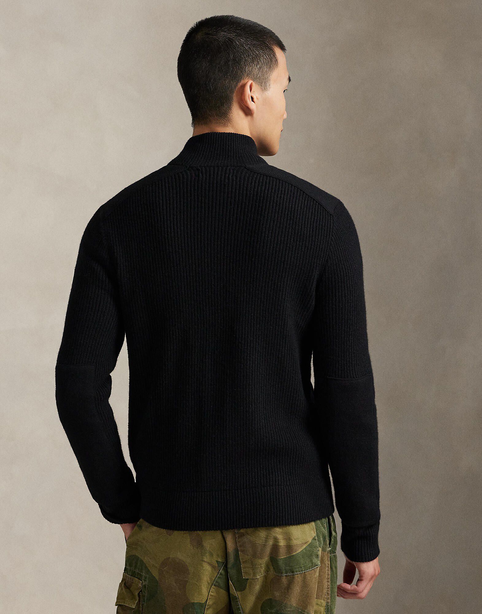 Wool Mockneck Cardigan