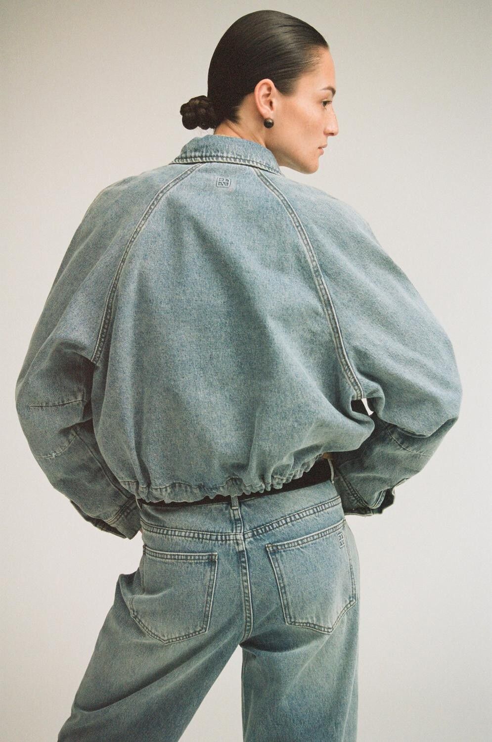Routiana L/S Denim Bomber Jacket