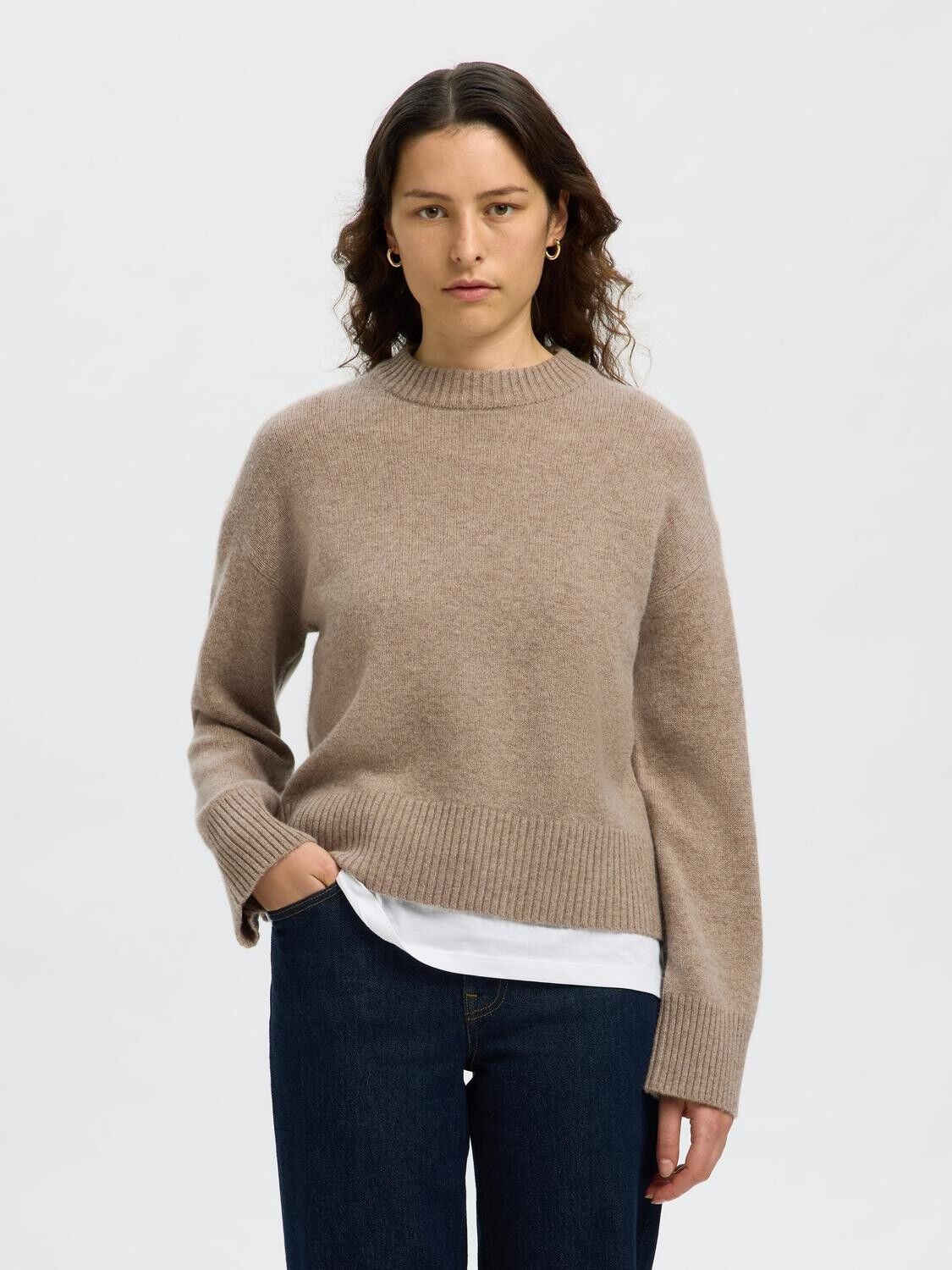 Slwcille Cashmere Blend Ls Knit O-Neck