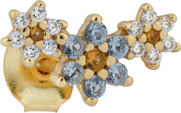 Trois Fleurs Stud Light Blue/Orange