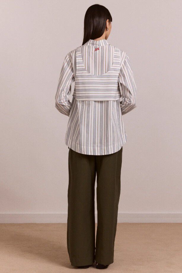 VALERIA DOUBLE LAYER SHIRT - CARAWAY STRIPE