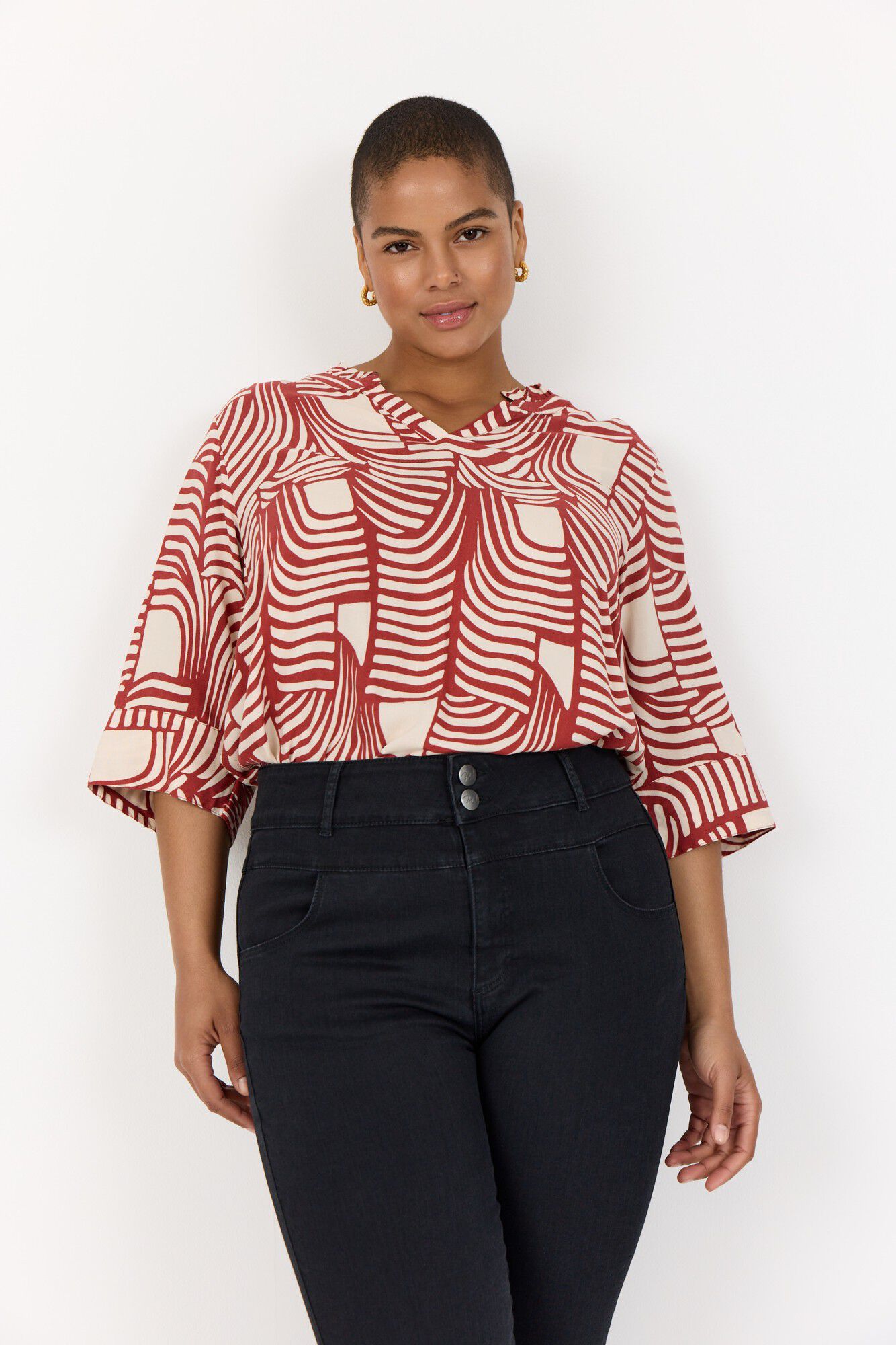 Curvy WA-LOVIS 2 Bluse R&oslash;d