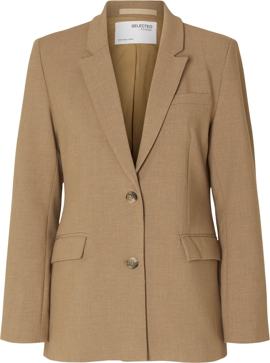 Slfrita Ls Classic Blazer Camel Mel Noos