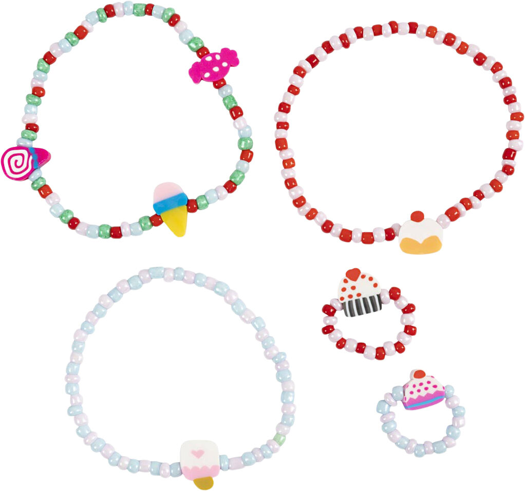 Mini DIY Kit Smykker, Elastikarmb&aring;nd og ring