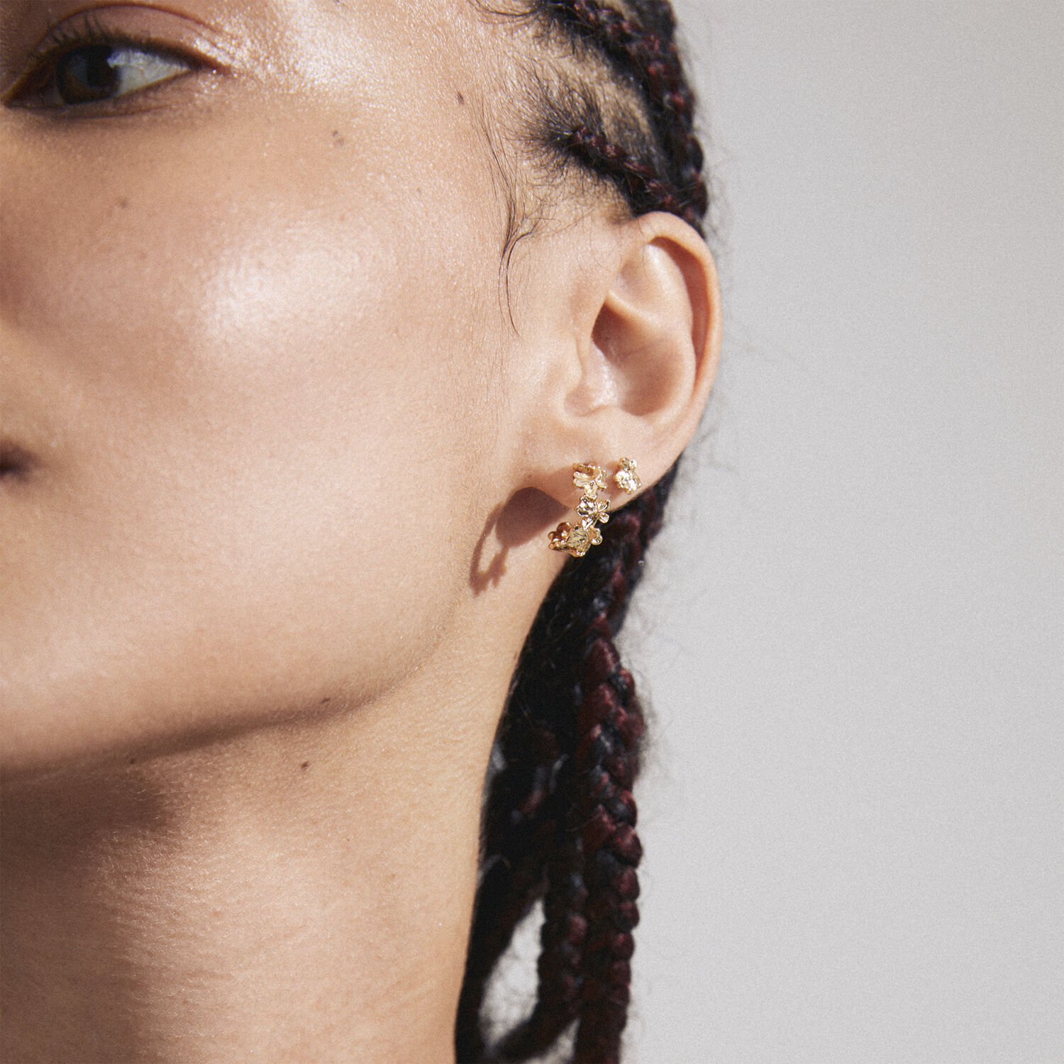 ZHURI recycled earrings 2-in-1 set gold-plated