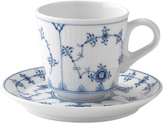 Musselmalet Riflet 9 cl. espressokop med underkop