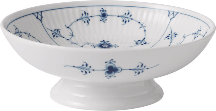 Musselmalet Riflet skål på fod 17 cm