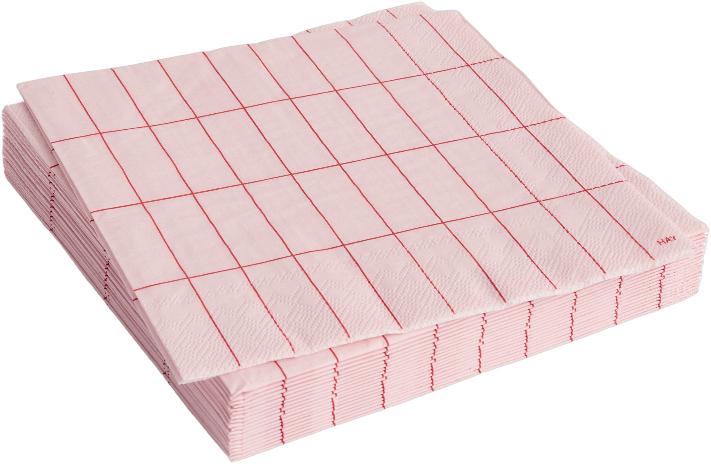 Pattern Napkins-Set of 20 Dinner-Light pink and red grid