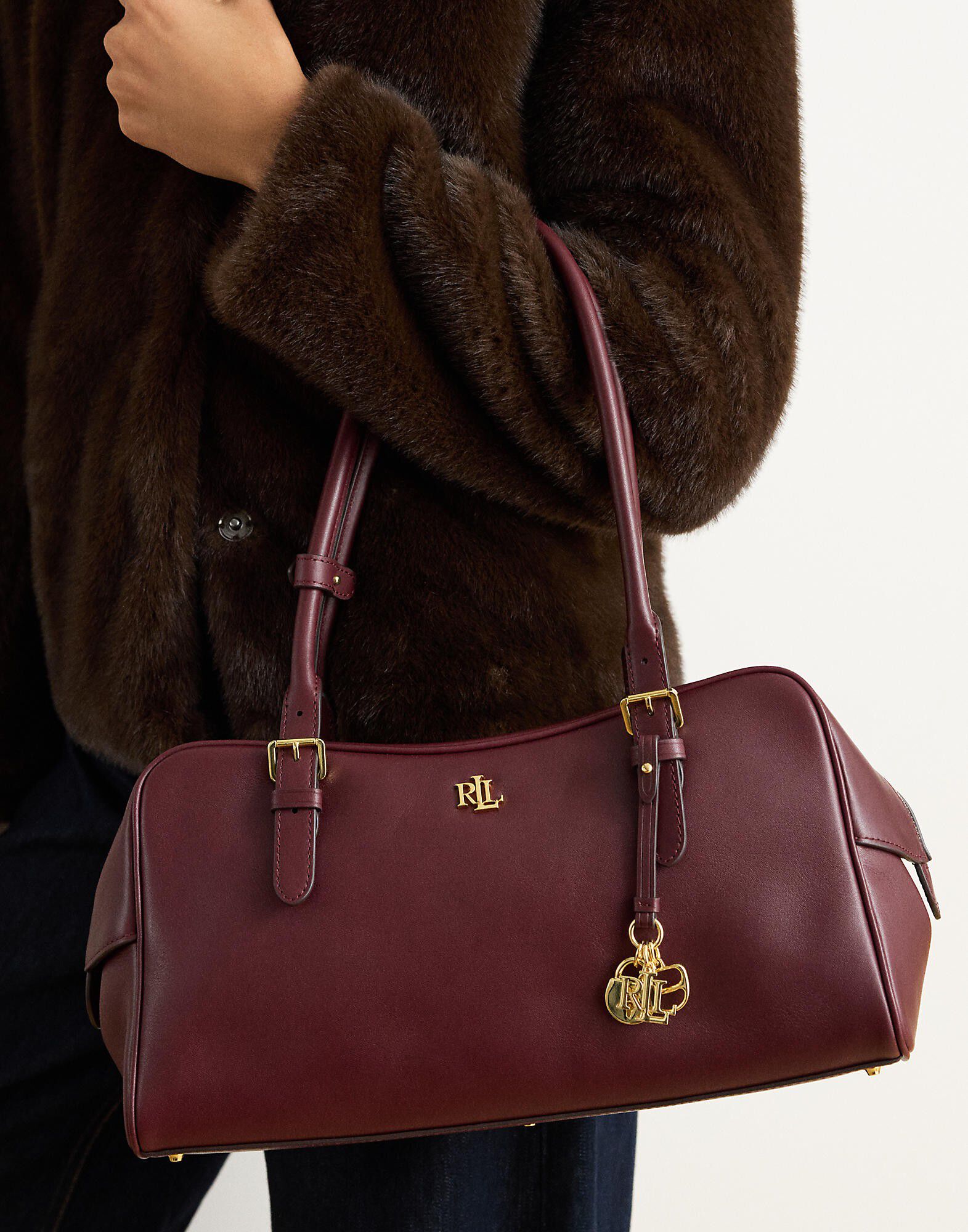 Leather Large Marcy Zip Satchel