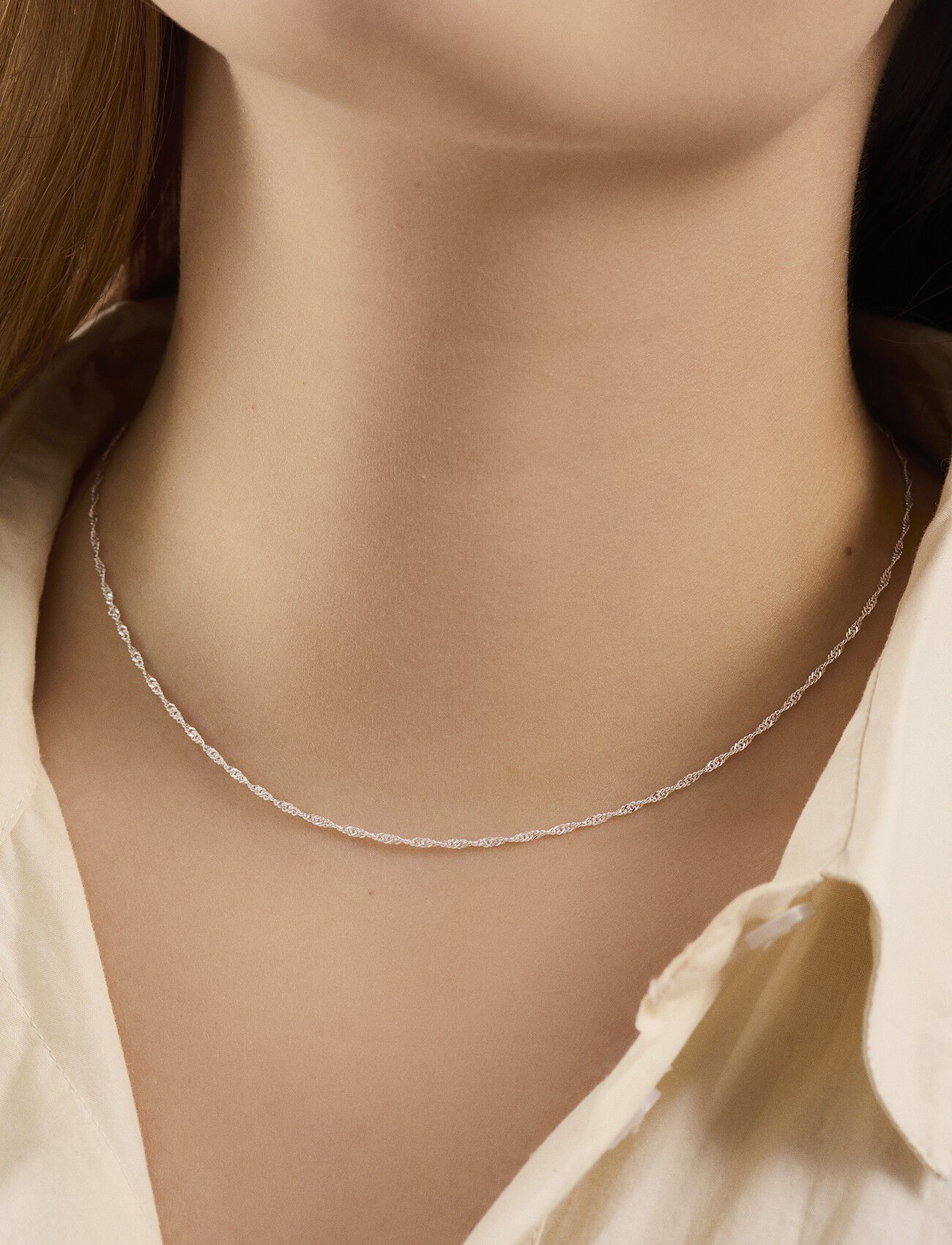 Singapore halsk&aelig;de 42cm