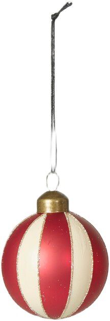 Julekugle strib D6cm glas