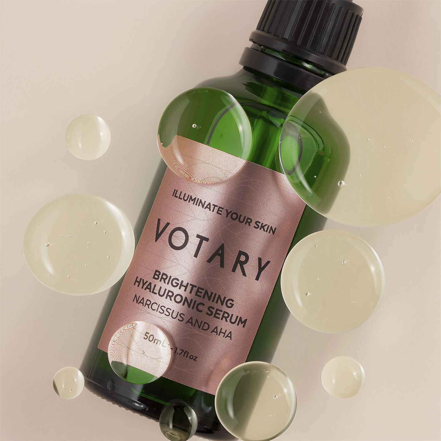 VOTARY Brightening Hyaluronic Serum, Narcisuss and AHAs 50 m