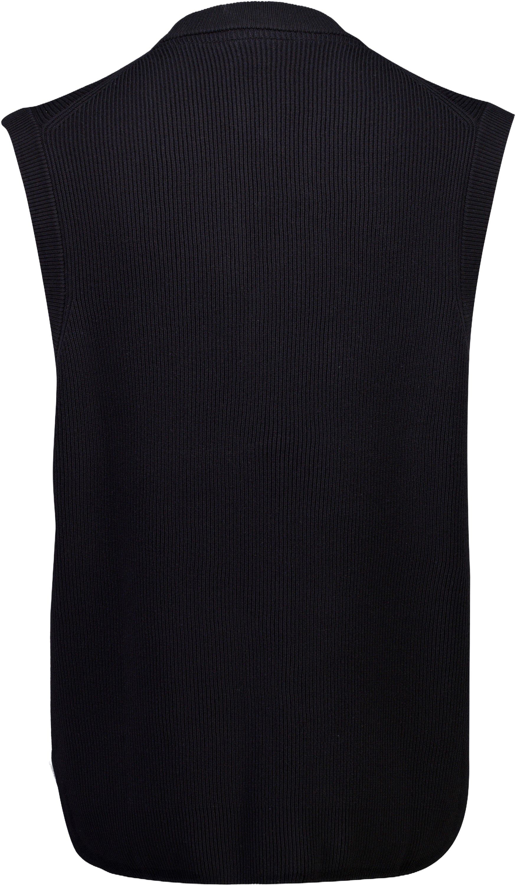 Rib v-neck button slipover