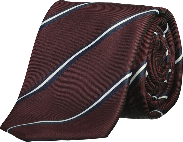 Polyester tie with stripe 7 cm