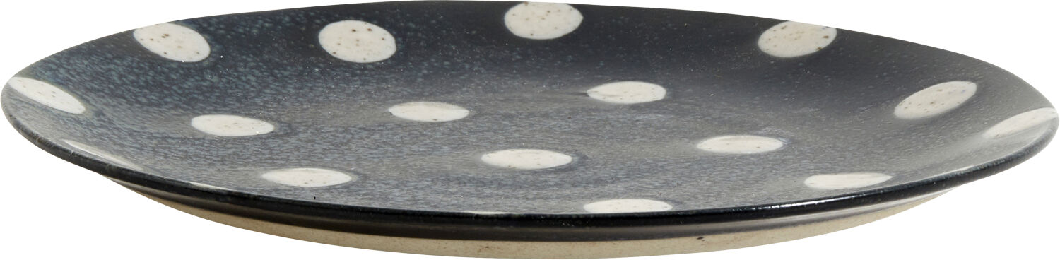 GRAINY dot plate, S, dark blue/sand