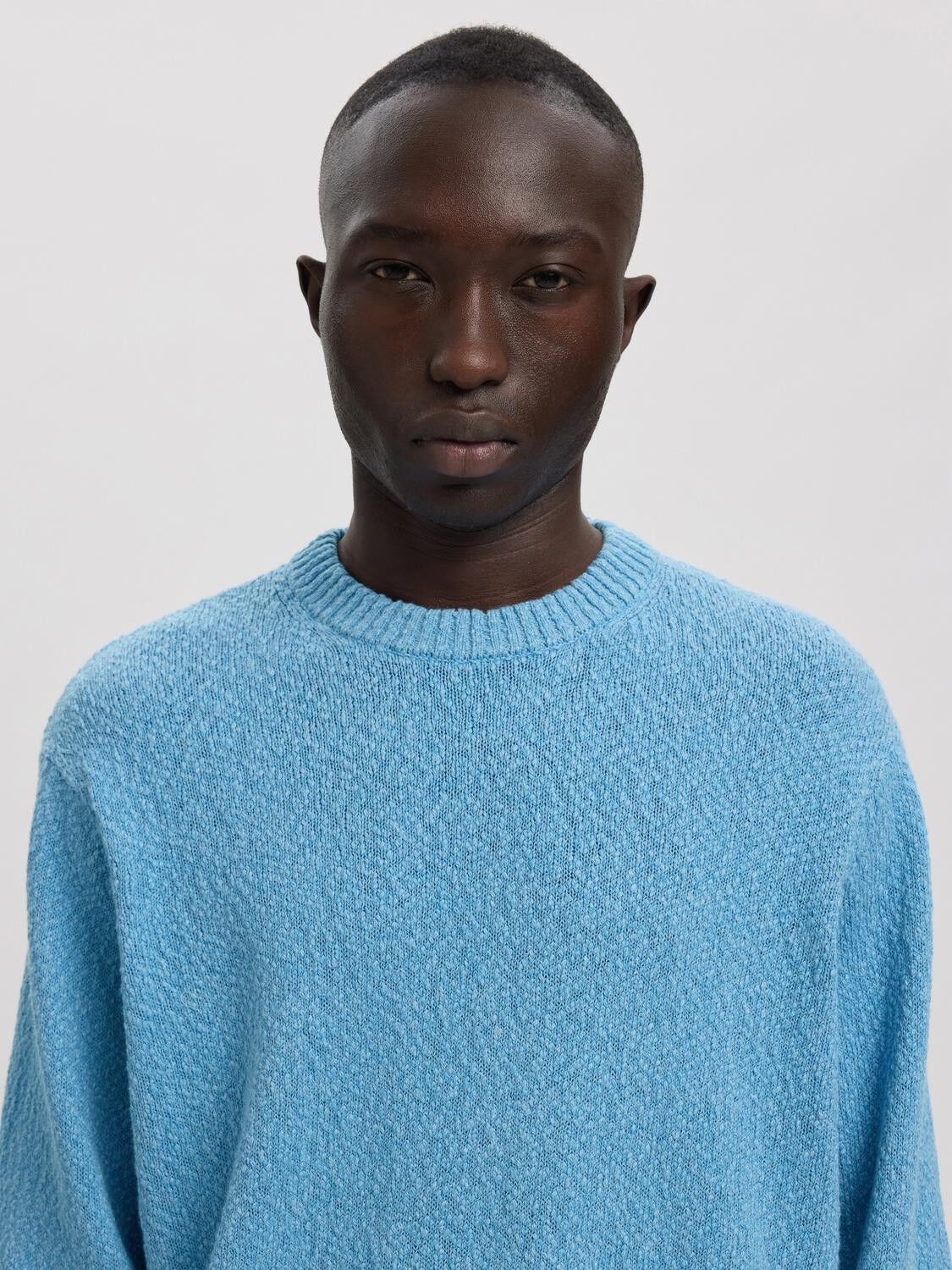 Anrragi Boucle Ls Knit Crew Neck