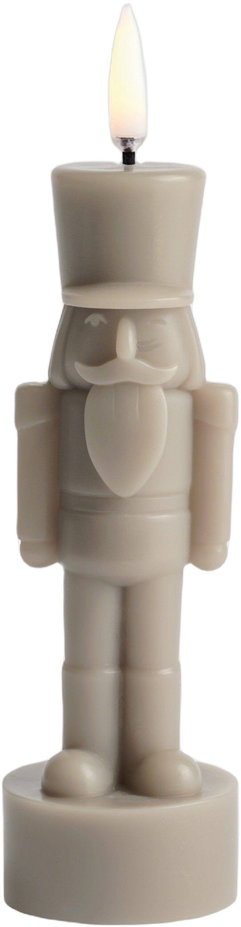 LED candle, Nutcracker, Sandstone, Smooth, 6x16,5 cm