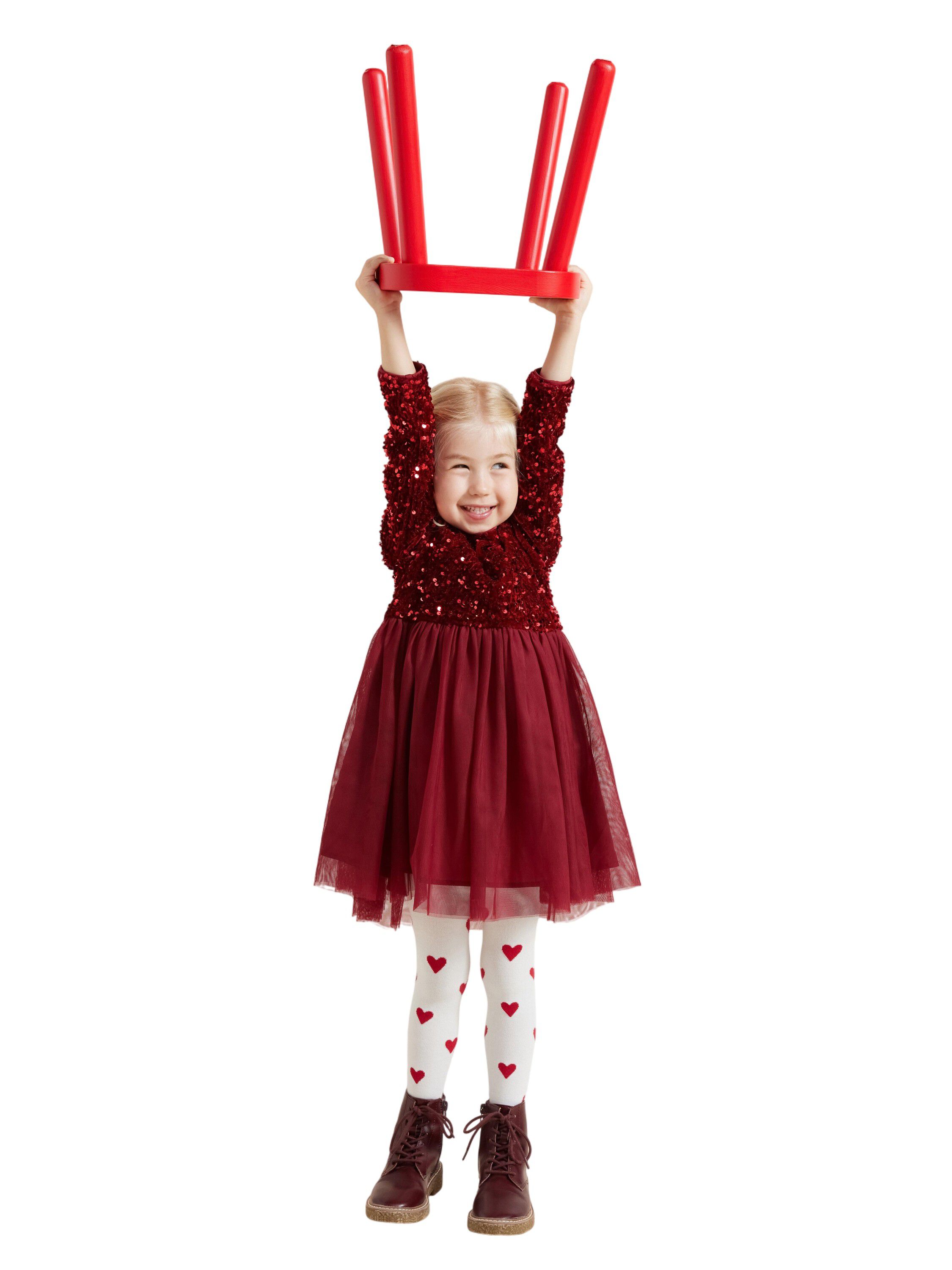 Festive long sleeve dress with a se