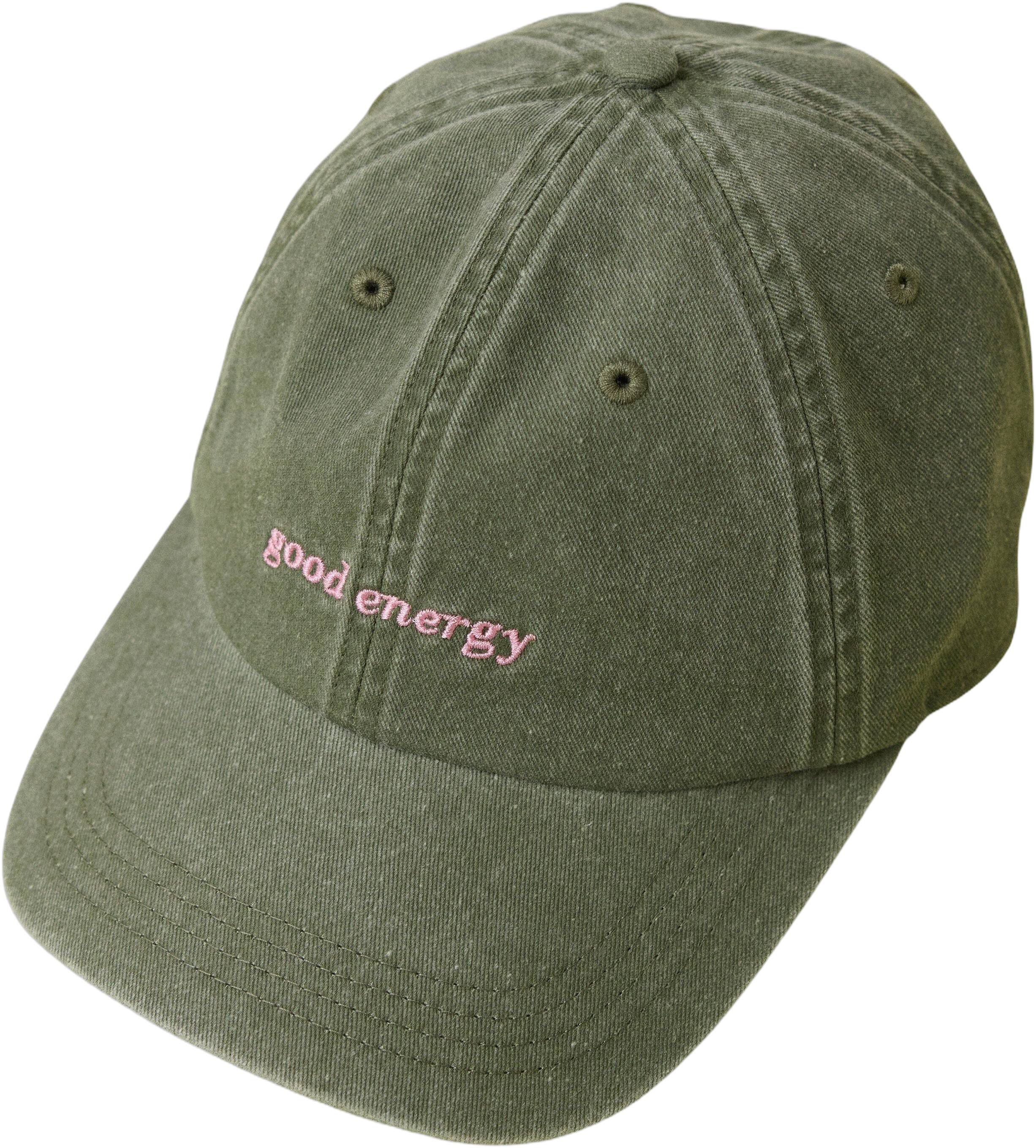 Kappe med rund skygge og brodert te