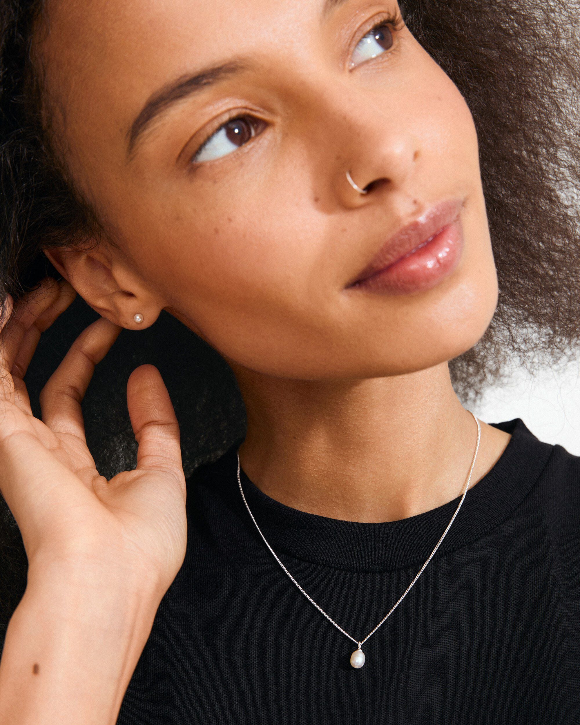 EVENA gift set, necklace & earstuds, silver-plated