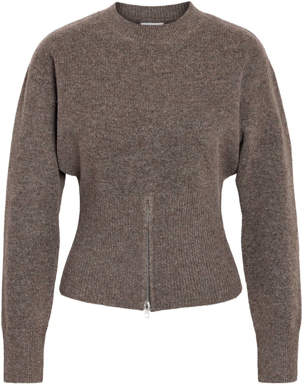 Nmsloan L/S O-Neck Zip Knit Fwd