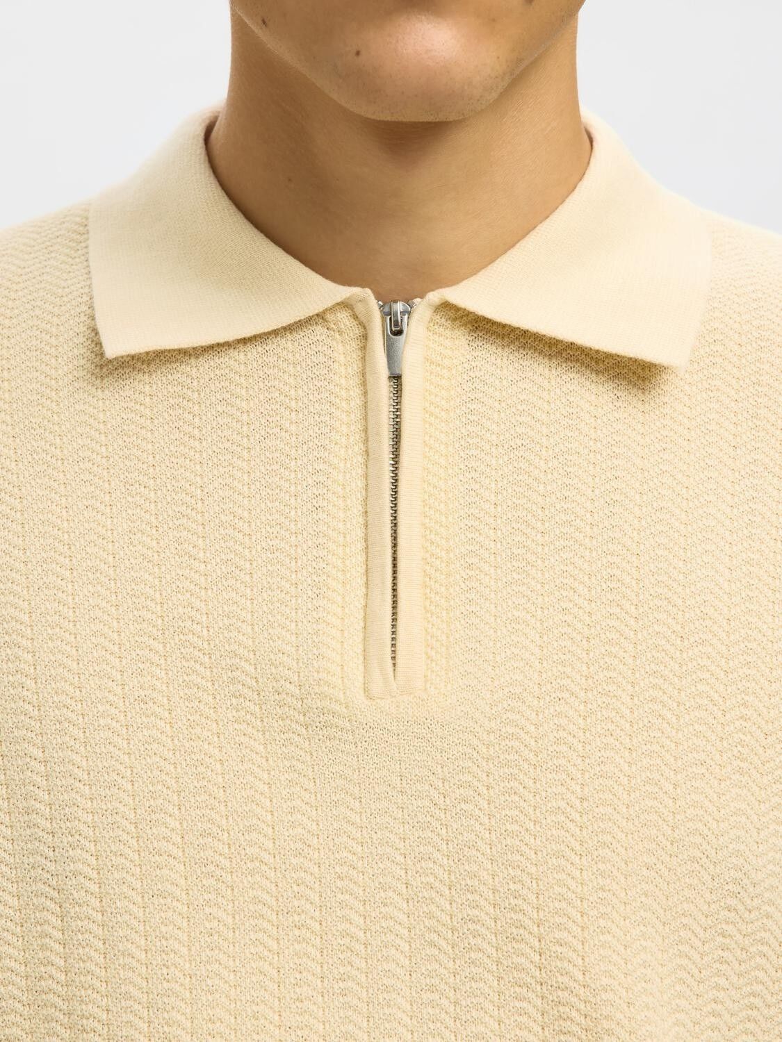 SLHCRAN LS KNIT STRUCTURE HALF ZIP