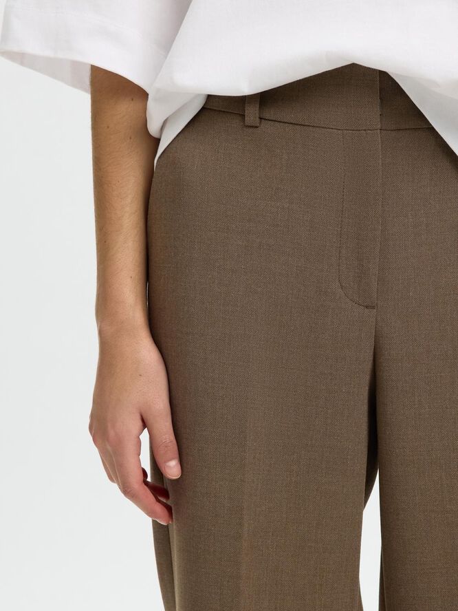 SELECTED FEMME SLFRITA MW Wide PANT MEL NOOS, Kalamata/Detail: melange, 38 SELECTED FEMME SLFRITA MW Wide PANT MEL NOOS, Kalamata/Detail: melange, 38