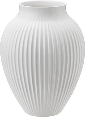 Knabstrup vase H 20 cm ripple white