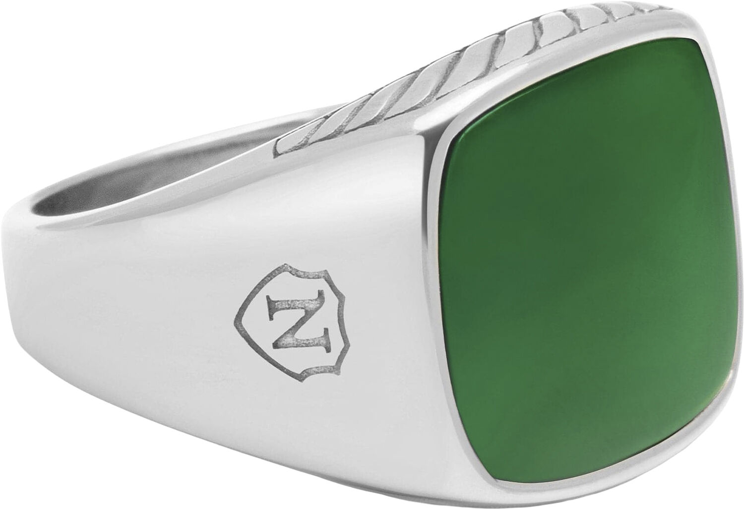 Gentlemen's Silver Signet Ring with Blue Dumortierite