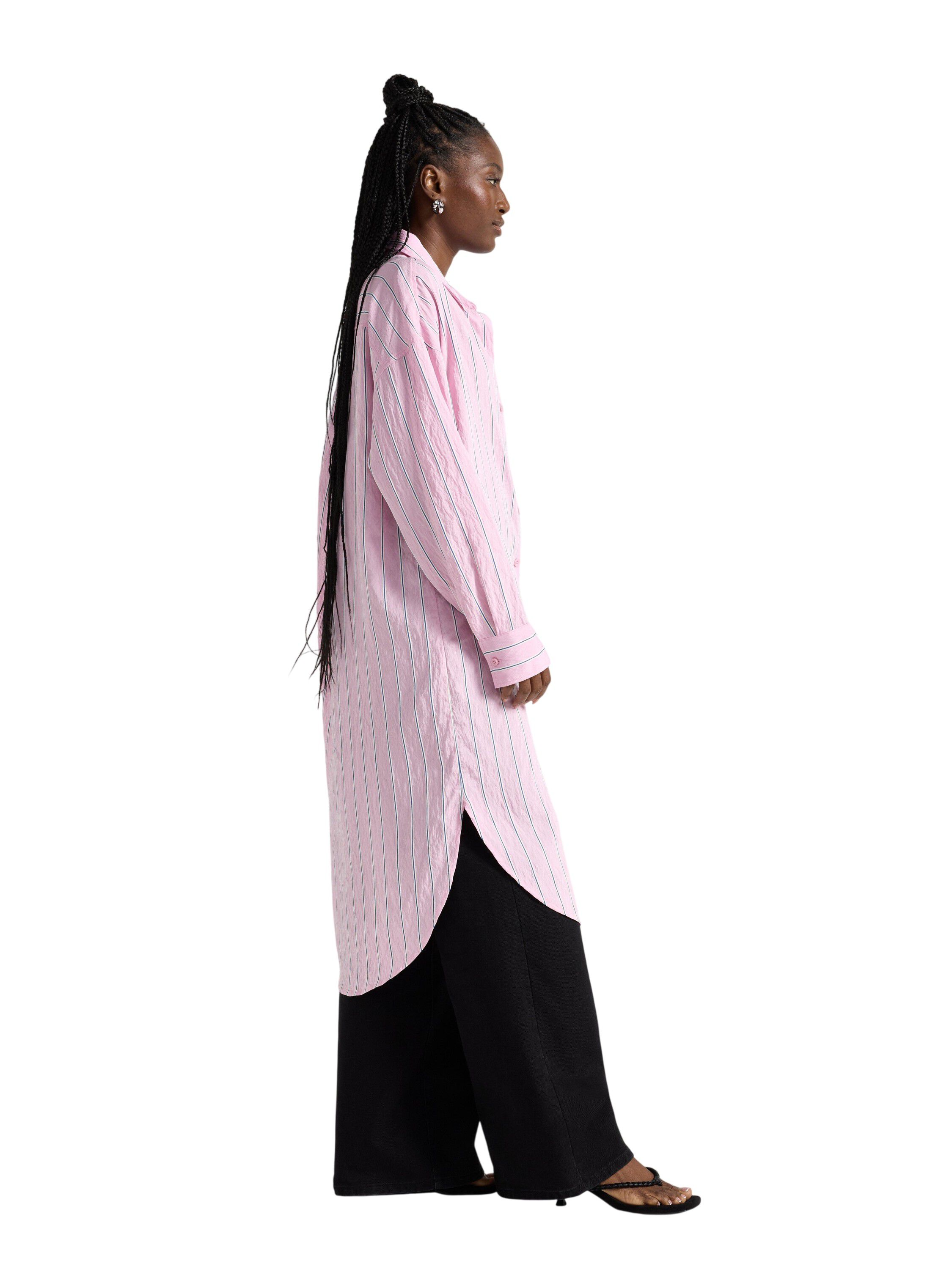 Woven shirt dress in soft viscose w