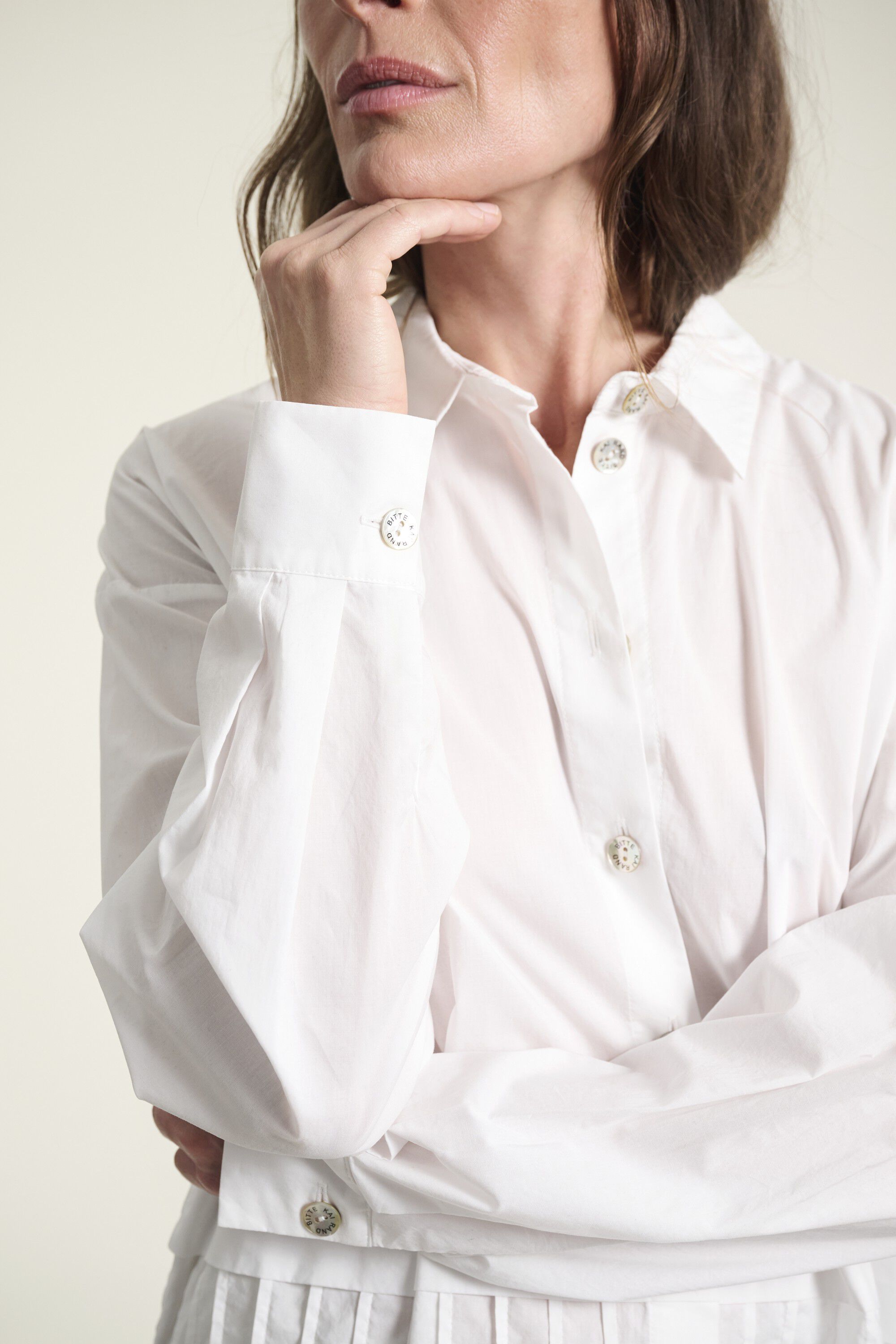 Core cotton pintuckskjorte