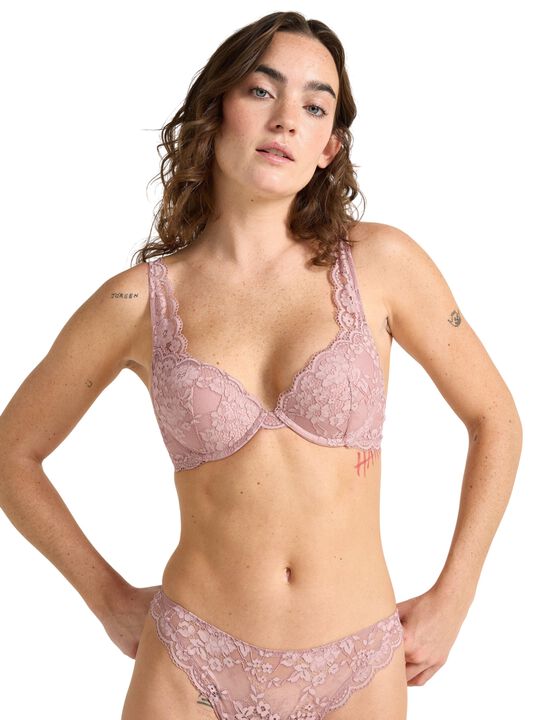Malva push-up-bh med blonder