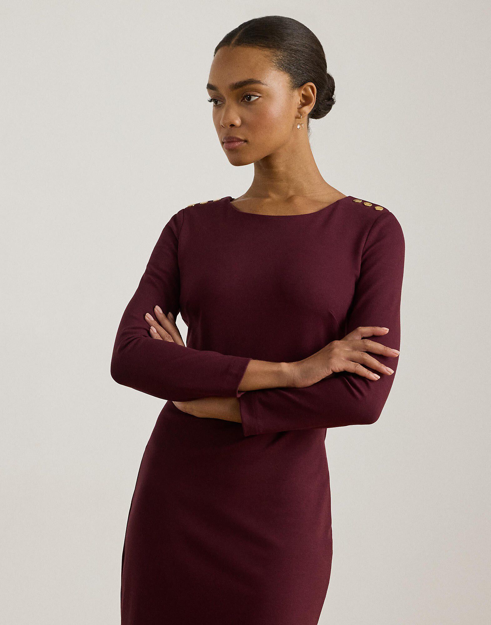 Ponte Three-Quarter-Sleeve Dress
