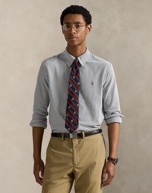 Striped Knit Oxford Shirt