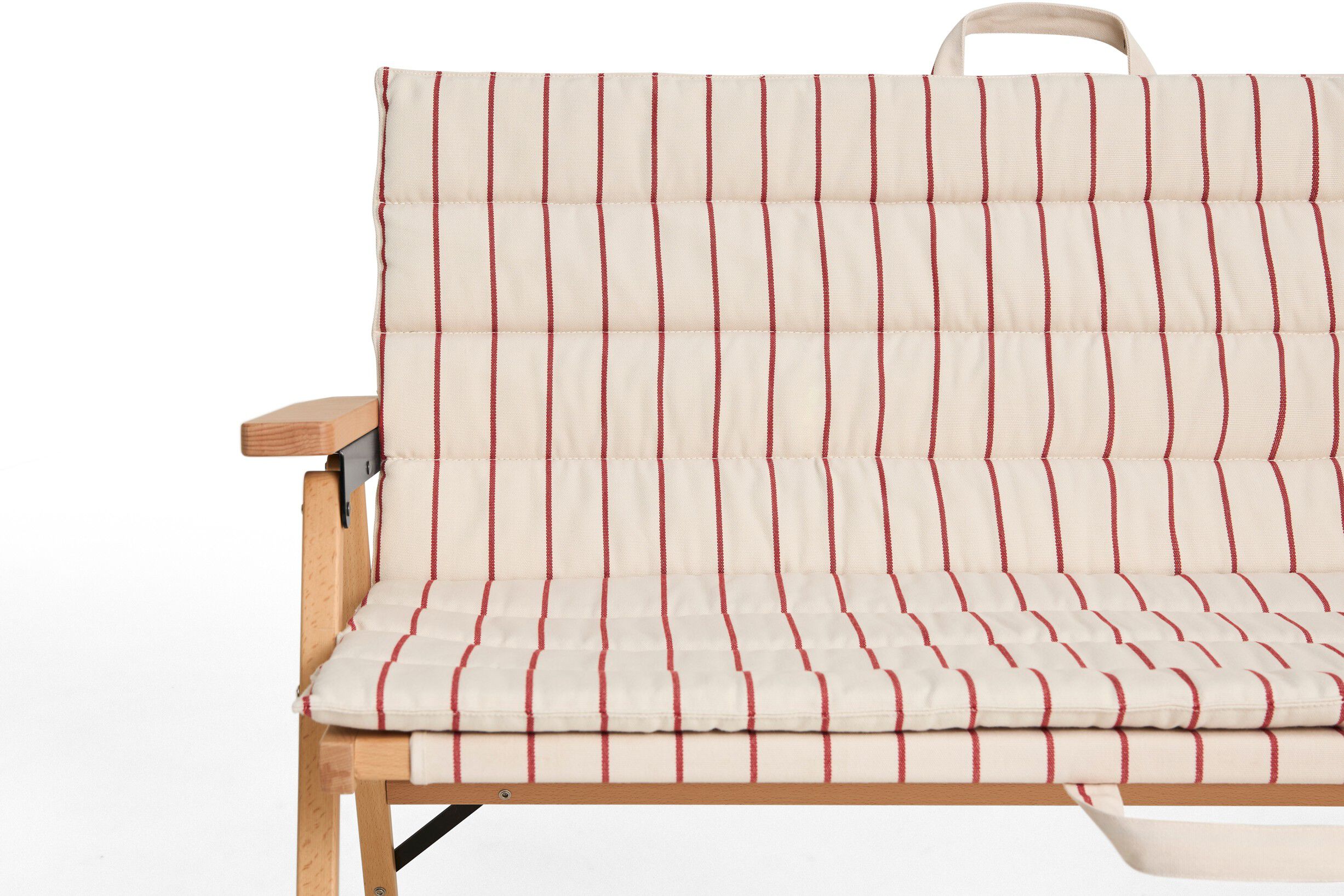 Outdoor Market Sofa Cushion - Beige with red stripe -